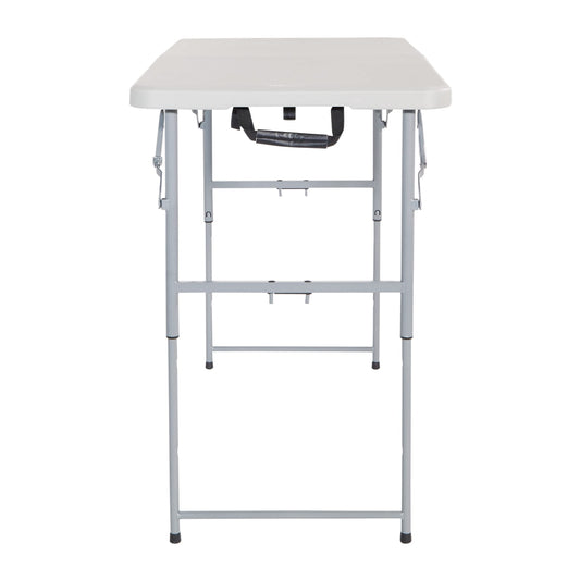 Office Star Products BT04FA Height-Adjustable Folding Table 122cm Light Gray