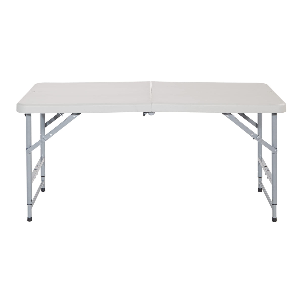 Office Star Products BT04FA Height-Adjustable Folding Table 122cm Light Gray