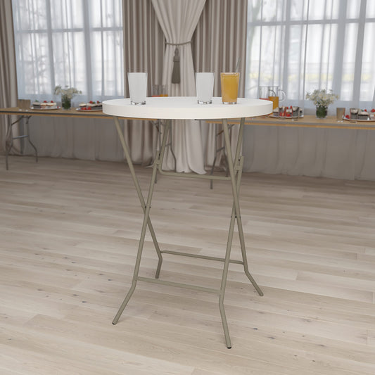 Flash Furniture RB-32RB-BAR-GW-GG Round Folding Bar Height Table 80cm Granite White